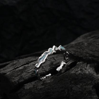 Unregelmäßiger Ring aus mintgrünem Emaille R1176