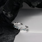 Unregelmäßiger Ring aus mintgrünem Emaille R1176