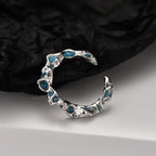 Unregelmäßiger Ring aus blauem Emaille R1162