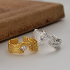 Impressionistischer matter Zirkonia-Ring R1086