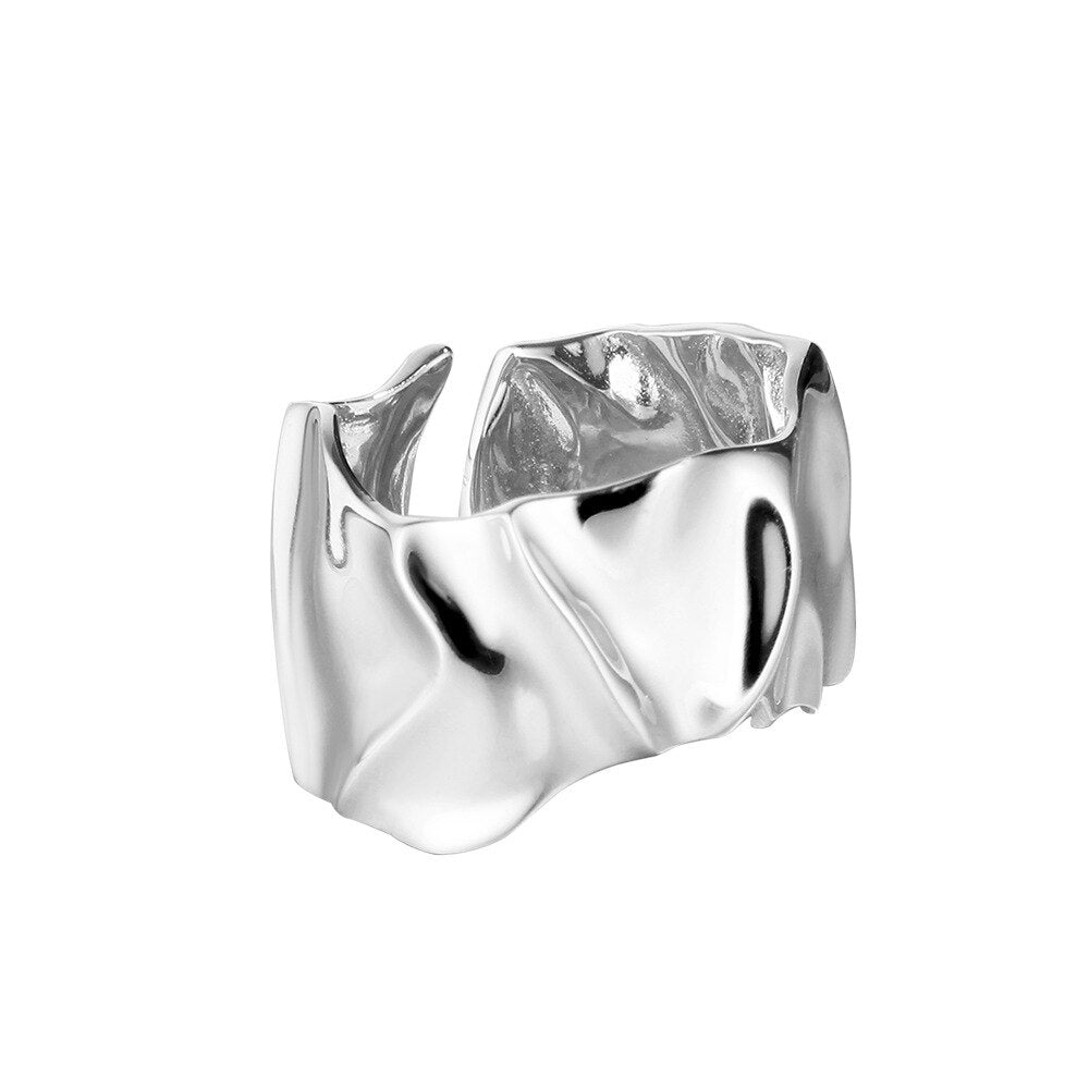 Ring mit zerbröseltem Alufolienmuster R1042