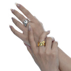 Ring mit zerbröseltem Alufolienmuster R1042