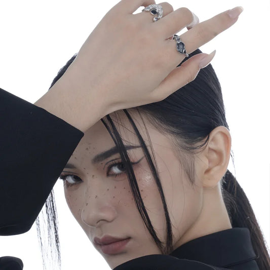 Designer-Ring mit unregelmäßiger Emaille R1175