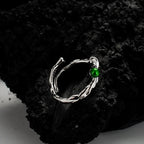 Grüner Emaille-Alien-Ring R1241