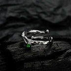 Grüner Emaille-Alien-Ring R1241