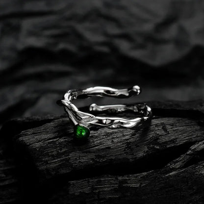 Grüner Emaille-Alien-Ring R1241