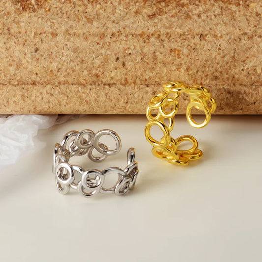 Massiver Ring mit geometrischen Gliedern R1149