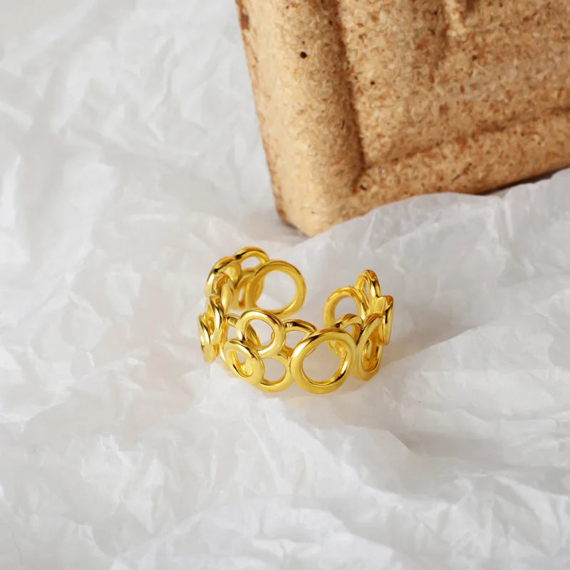 Massiver Ring mit geometrischen Gliedern R1149