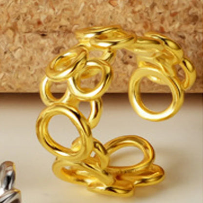 Massiver Ring mit geometrischen Gliedern R1149