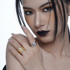 Breiter strukturierter dicker Ring R1037