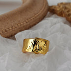 Breiter strukturierter dicker Ring R1037