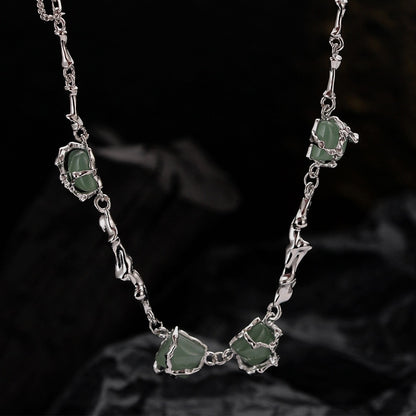 Jade Unregelmäßige Kettenhalskette N1014
