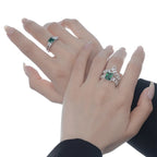 Gehämmerter unregelmäßiger CZ-Ring R1244