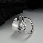 Handgefertigtes poliertes offenes Ringset R1074