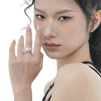 Handgefertigtes poliertes offenes Ringset R1074