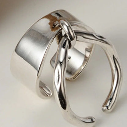 Handgefertigtes poliertes offenes Ringset R1074