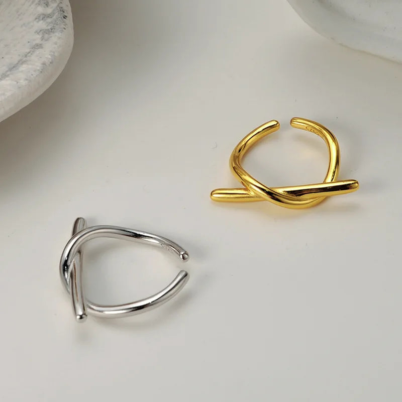 Offener Ring mit Reif und Stab R1021