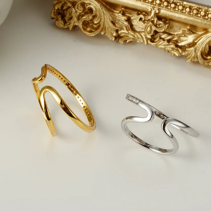 Offener Ring mit Zirkonia-Kreolen R1075