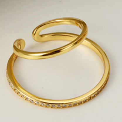 Offener Ring mit Zirkonia-Kreolen R1075