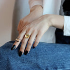 Impressionistischer klobiger Scheibenring R1136