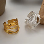 Impressionistische Streifen Handgefertigter Ring R167