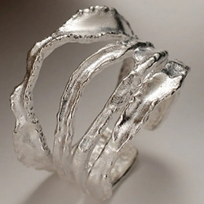 Impressionistische Streifen Handgefertigter Ring R167