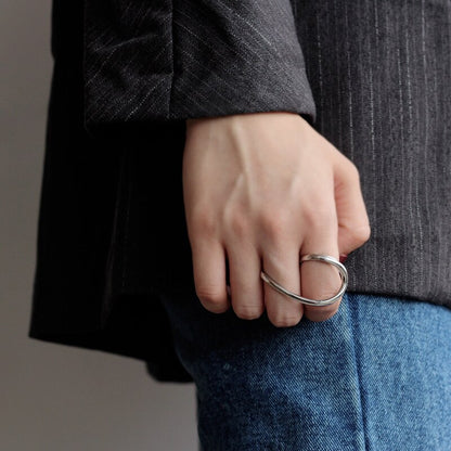 Unregelmäßiger filigraner offener Ring R1135