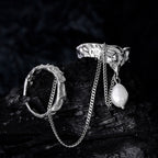 Kettenperlenring mit Alien-Muster R1266