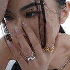 Unregelmäßiger filigraner offener Ring R1113