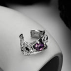 Alien-Ring mit lila Zirkonen R1236