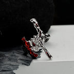 Unregelmäßiger Ring mit Alien-Muster R1239