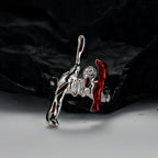Unregelmäßiger Ring mit Alien-Muster R1239