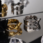 Offener Ring mit unregelmäßigem, dickem Muster R1111