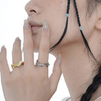 Offener Ring mit unregelmäßigem, dickem Muster R1111