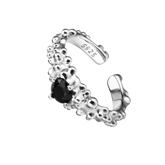 Schwarzer CZ Alien Textur Ring R1234