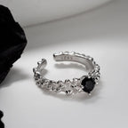 Schwarzer CZ Alien Textur Ring R1234