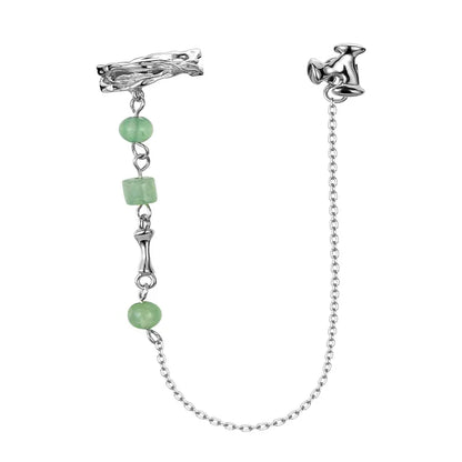Lange Jade-Ohrmanschette E1152, 1 Stück
