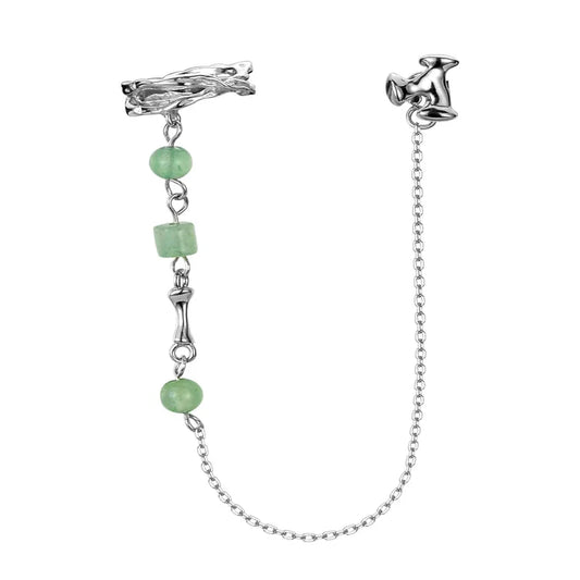 Lange Jade-Ohrmanschette E1152, 1 Stück