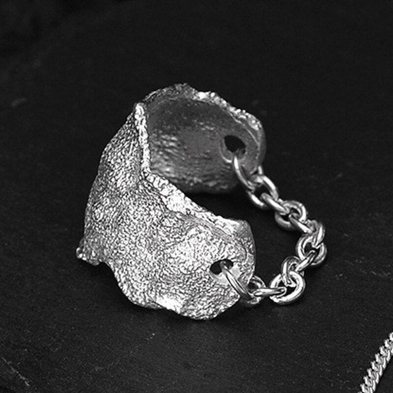 Breiter Kettenring mit matter Struktur R1260