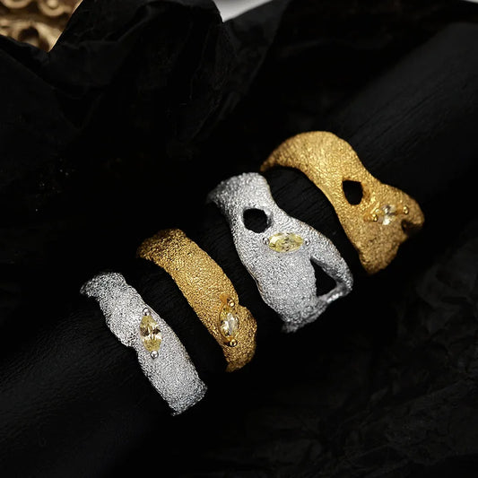 Unregelmäßiger Muster CZ Ring R1197