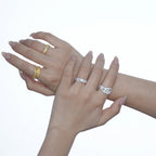 Unregelmäßiger Muster CZ Ring R1197