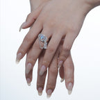 Unregelmäßiger Kettenring aus Mondstein R1245