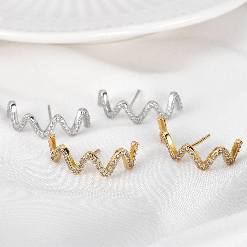 Filigrane Ohrringe mit gepflastertem Zirkonia E1002