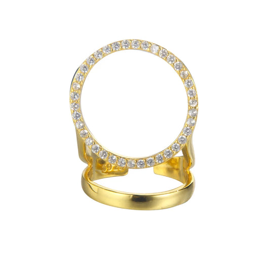 Halo-Ring mit gepflastertem Zirkonia R1222