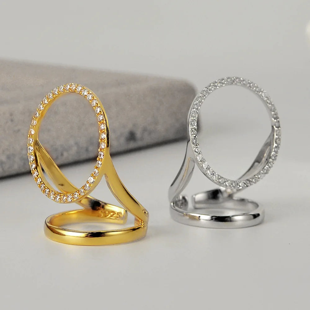 Halo-Ring mit gepflastertem Zirkonia R1222