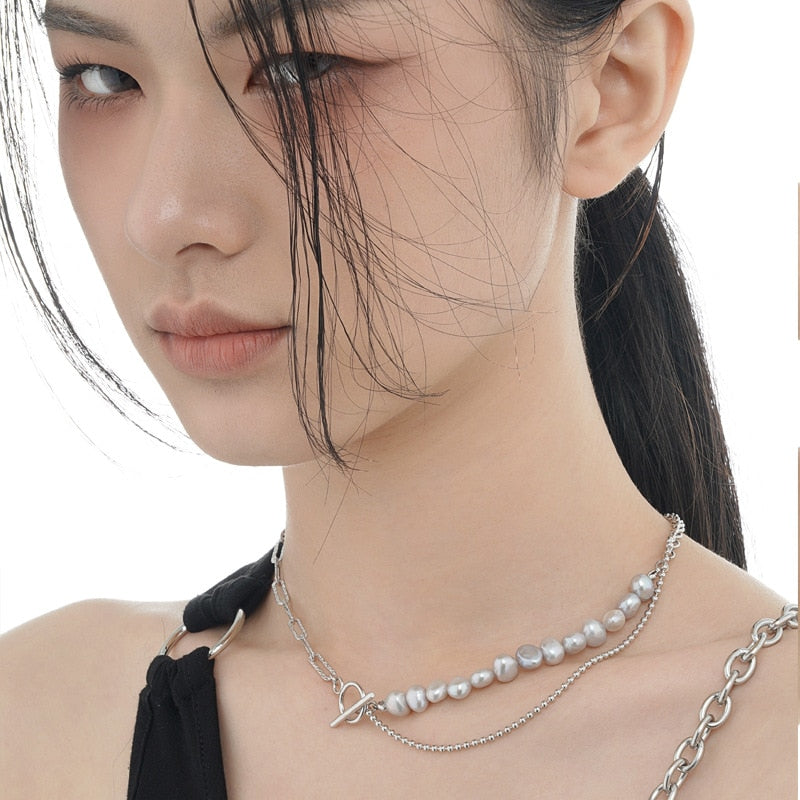 Rosa Barock Multi Ketten Halskette N1016