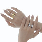 Polierter, klobiger, minimalistischer Ring R1005