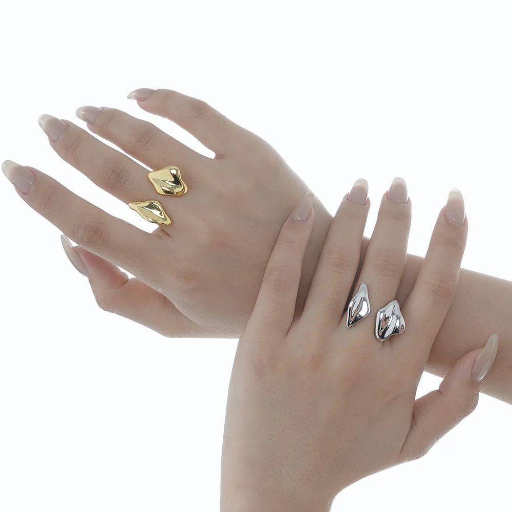 Polierter, klobiger, minimalistischer Ring R1005