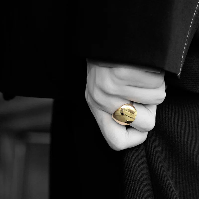 Polierter, klobiger, minimalistischer Ring R1018
