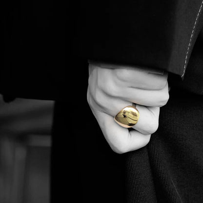 Polierter, klobiger, minimalistischer Ring R1018